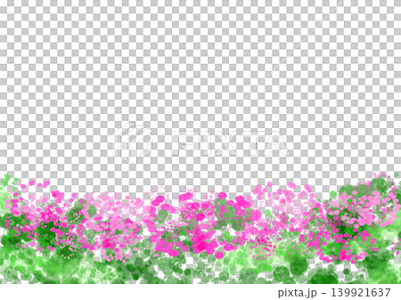 花とグリーンの背景イラスト、白バック 139921637