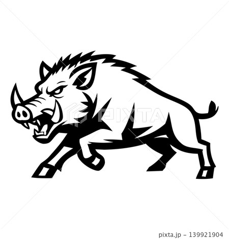 boar full body mascot logo design vector boar full body mascot logo design vector 139921904
