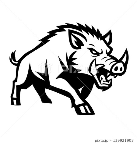 boar full body mascot logo design vector 139921905