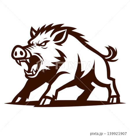 boar full body mascot logo design vector boar full body mascot logo design vector 139921907