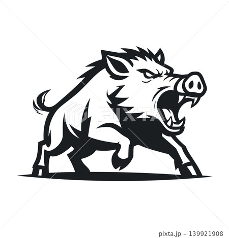 boar full body mascot logo design vector boar full body mascot logo design vector 139921908