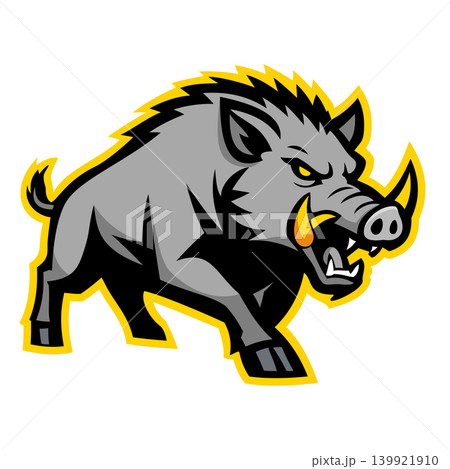 boar full body mascot logo design vector boar full body mascot logo design vector 139921910