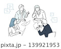 オフィスでミーティングするビジネスパーソンービジネスチームのスタートアップイラスト素材 139921953