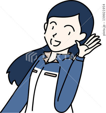 耳を傾ける女性作業員のイラスト 139921954