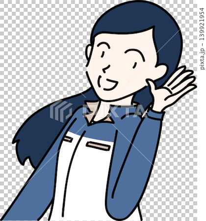 耳を傾ける女性作業員のイラスト 139921954