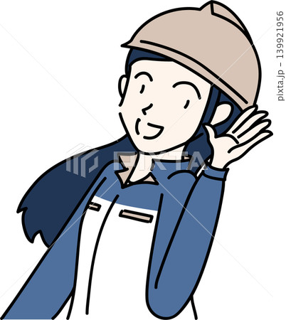 耳を傾ける女性作業員のイラスト 139921956