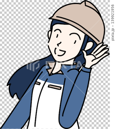 耳を傾ける女性作業員のイラスト 139921956