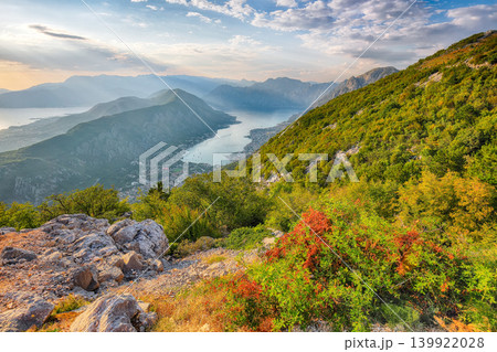 Amazing view of the Bay of Kotor in Montenegro. Amazing view of the Bay of Kotor in Montenegro. 139922028