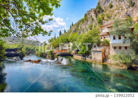 Amazing Dervish monastery or tekke at the Buna River spring in the town of Blagaj. 139922052