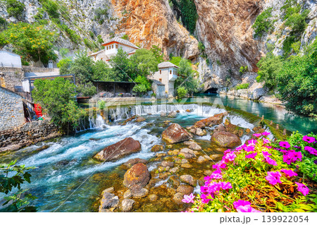 Amazing Dervish monastery or tekke at the Buna River spring in the town of Blagaj. Amazing Dervish monastery or tekke at the Buna River spring in the town of Blagaj. 139922054