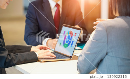 オフィスでミーティングするビジネスパーソンのグループ オフィスでミーティングするビジネスパーソンのグループ 139922316
