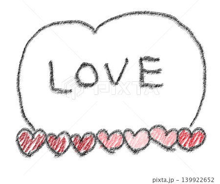 LOVE　ハートの飾り（手描きイラスト素材） 139922652