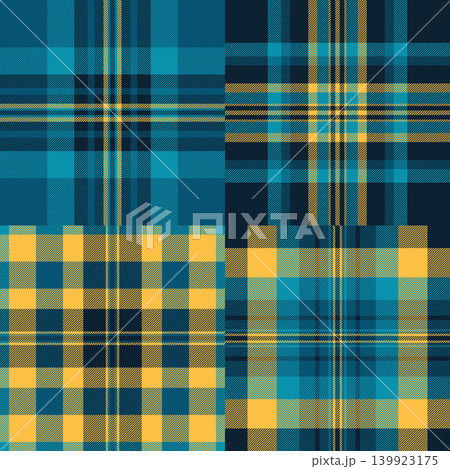 Plaid collection designed for promotional materials. Tartan backgrounds enhance birthday event messaging. Vector output remains refined. 139923175