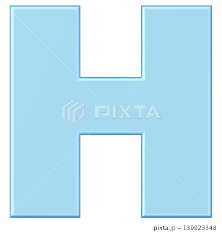 3D素材_アルファベット_H_水色 3D素材_アルファベット_H_水色 139923348