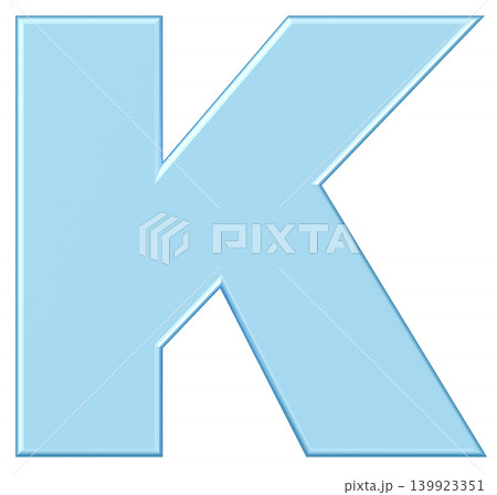 3D素材_アルファベット_K_水色 3D素材_アルファベット_K_水色 139923351