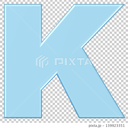 3D素材_アルファベット_K_水色 3D素材_アルファベット_K_水色 139923351