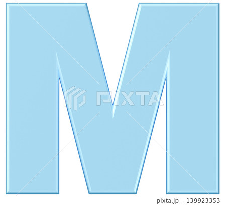 3D素材_アルファベット_M_水色 3D素材_アルファベット_M_水色 139923353