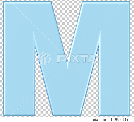 3D素材_アルファベット_M_水色 3D素材_アルファベット_M_水色 139923353