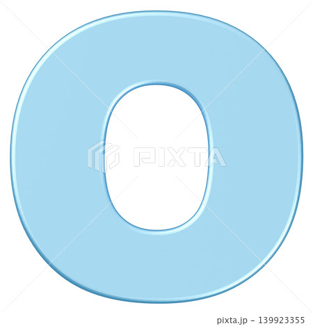 3D素材_アルファベット_O_水色 3D素材_アルファベット_O_水色 139923355
