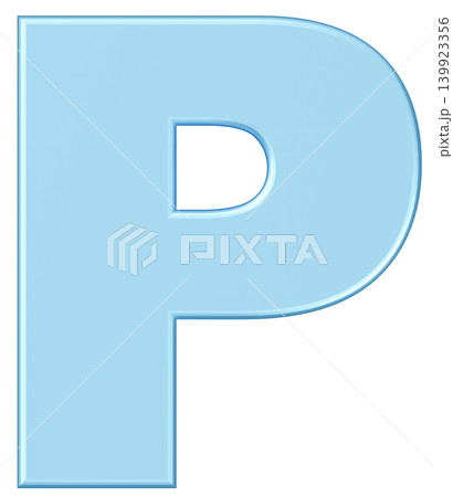 3D素材_アルファベット_P_水色 3D素材_アルファベット_P_水色 139923356