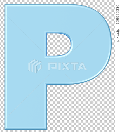 3D素材_アルファベット_P_水色 3D素材_アルファベット_P_水色 139923356