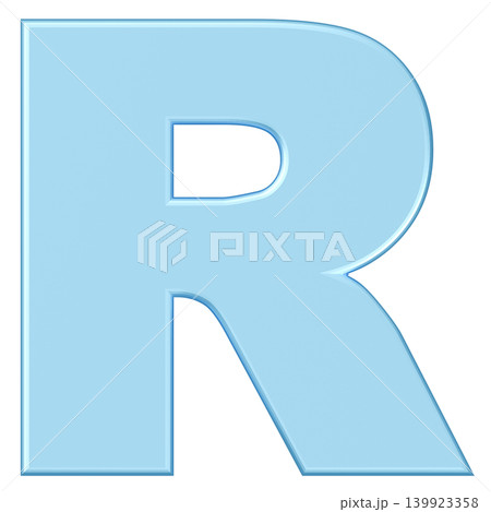 3D素材_アルファベット_R_水色 139923358