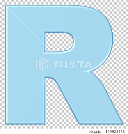 3D素材_アルファベット_R_水色 139923358