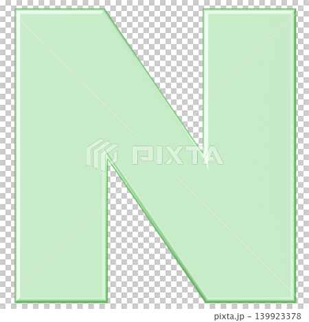 3D Material_Alphabet_N_Light Green 3D Material_Alphabet_N_Light Green 139923378
