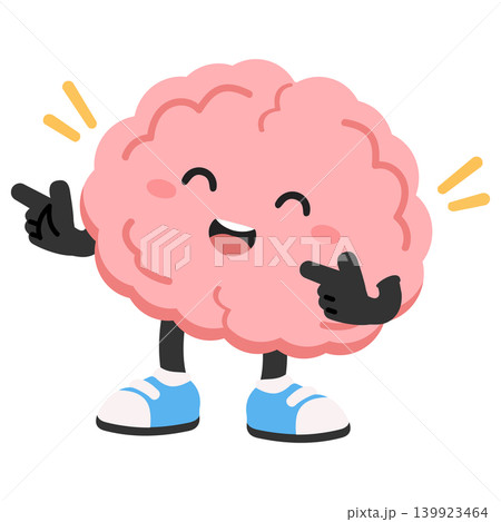 Happy Cartoon Brain Character Happy Cartoon Brain Character 139923464