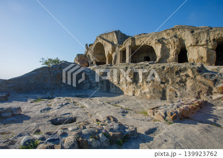 Georgian cave city, Uplistsikhe Cave Town-Fortress. Archaeological site featuring the ruins  139923762