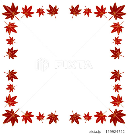 高級感のある紅葉のフレーム 正方形 高級感のある紅葉のフレーム 正方形 139924722