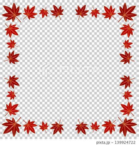 高級感のある紅葉のフレーム 正方形 高級感のある紅葉のフレーム 正方形 139924722