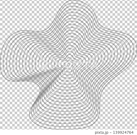Liquid shape made of lines with blend effect. Modern design 139924764