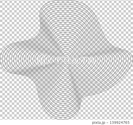 Liquid shape made of lines with blend effect. Modern design 139924765