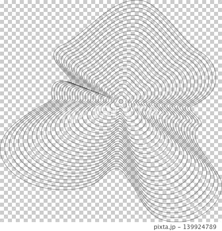 Liquid shape made of lines with blend effect. Modern design 139924789