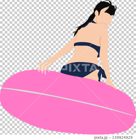 水着を着た女性が浜辺にいるイラスト 水着を着た女性が浜辺にいるイラスト 139924929