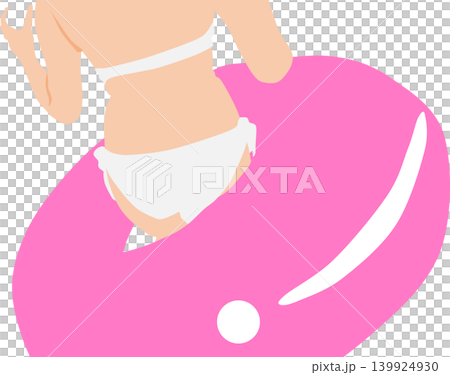 水着を着た女性が浜辺にいるイラスト 水着を着た女性が浜辺にいるイラスト 139924930