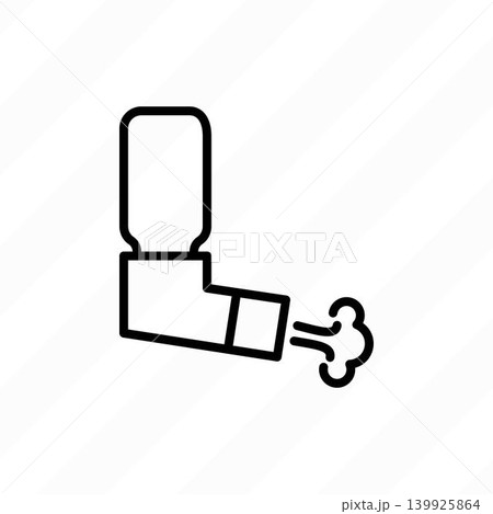 Inhaler thin line icon. Medical equipment for asthma. Modern vector illustration. Inhaler thin line icon. Medical equipment for asthma. Modern vector illustration. 139925864
