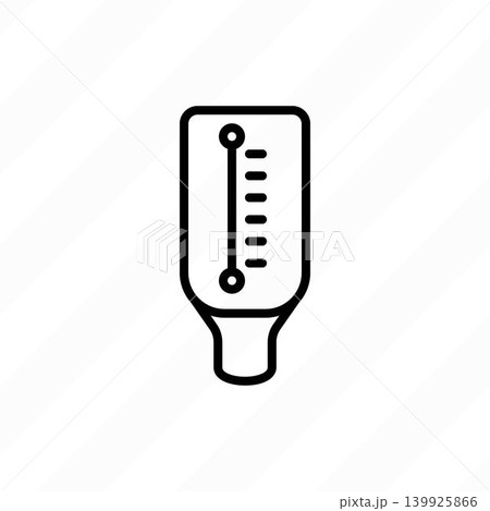 Peak flow meter thin line icon. Portable device for measuring air in lungs. Medical equipment. Modern vector illustration. Peak flow meter thin line icon. Portable device for measuring air in lungs. Medical equipment. Modern vector illustration. 139925866