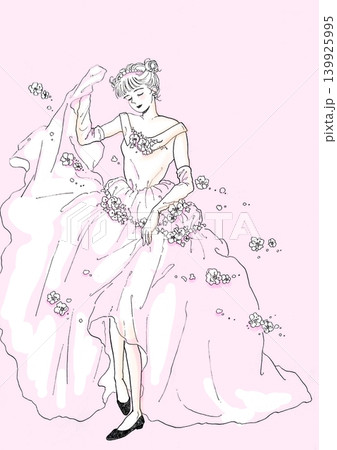 ベビーピンクに染まる花嫁 139925995