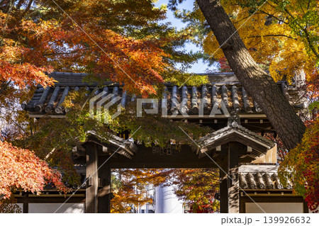 紅葉に包まれた山門 紅葉に包まれた山門 139926632