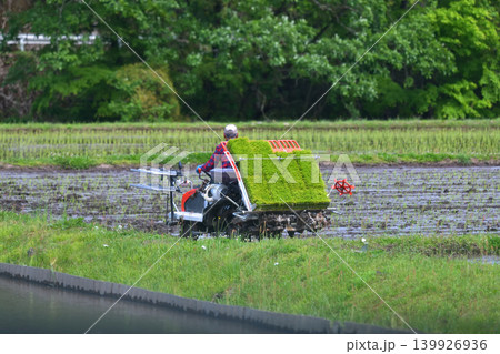 農業 田植え機 田植え 男性 農業 田植え機 田植え 男性 139926936