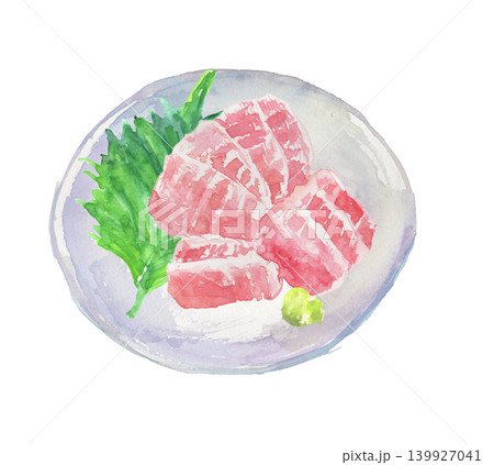 鮪の刺身の水彩イラスト 139927041