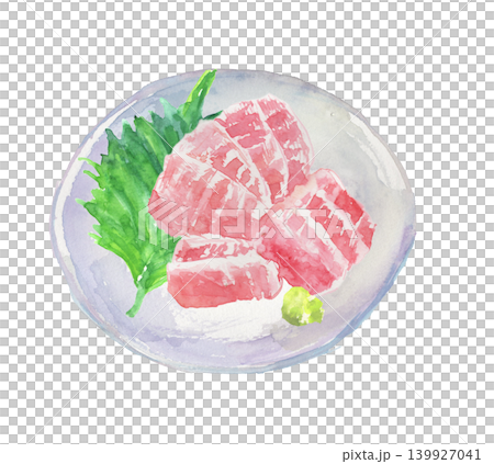 鮪の刺身の水彩イラスト 139927041