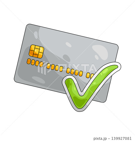 Illustration of credit card with checkmark Illustration of credit card with checkmark 139927081