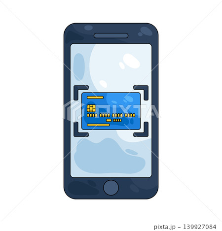 Illustration of credit card scan Illustration of credit card scan 139927084