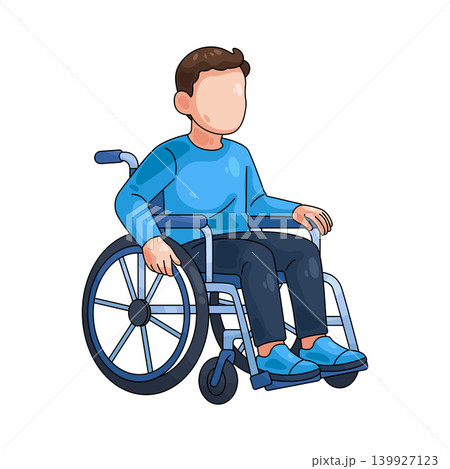 Illustration of disabled person in a wheelchair Illustration of disabled person in a wheelchair 139927123