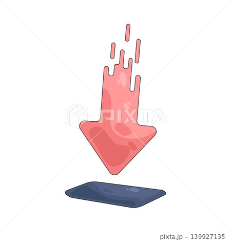 Illustration of download arrow  139927135