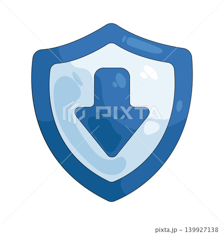 Illustration of download shield Illustration of download shield 139927138
