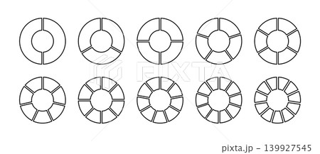 Wheel round divided two, three four five six seven eight nine ten eleven segments. Circle division on 2, 3, 4, 5, 6, 7, 8, 9, 10, 11 equal parts. Coaching blank. Infographic diagrams. Wheel round divided two, three four five six seven eight nine ten eleven segments. Circle division on 2, 3, 4, 5, 6, 7, 8, 9, 10, 11 equal parts. Coaching blank. Infographic diagrams. 139927545
